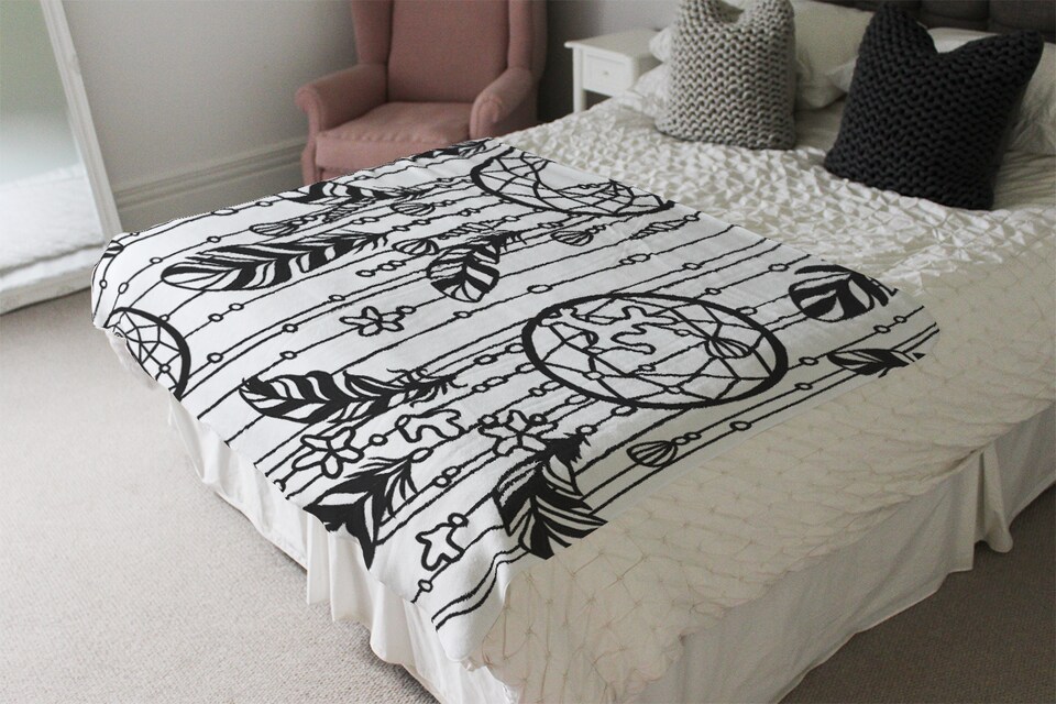 image 1 of Black Contour Blanket | Multi