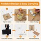 image 4 of COSTWAY 2 PCS Extendable Camping Table Foldable Picnic Table Brown