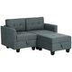 image 1 of HOMCOM Modular Sectional Sofa with Storage 2 Seater Sofa Set Dark Grey Grey