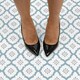image 4 of Fine Decor Floorpops Floor Tiles (Pack of 10) - Blue/White - 30cm x 30cm x 0.1cm Blue | 30cm x 30cm x 0.1cm