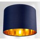 image 2 of Contemporary Blue Cotton 10 Table/Pendant Lamp Shade with Shiny Copper Inner | Blue