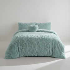 Super Fluffy Duvet Cover Ultra Soft, Cloud-Like Comfort Snug Sleep | Blue | Duck Egg Blue | Super King