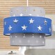 image 4 of Navy Blue and Grey Star Two Tier Light Shade | Grey | Blue | Large | 1