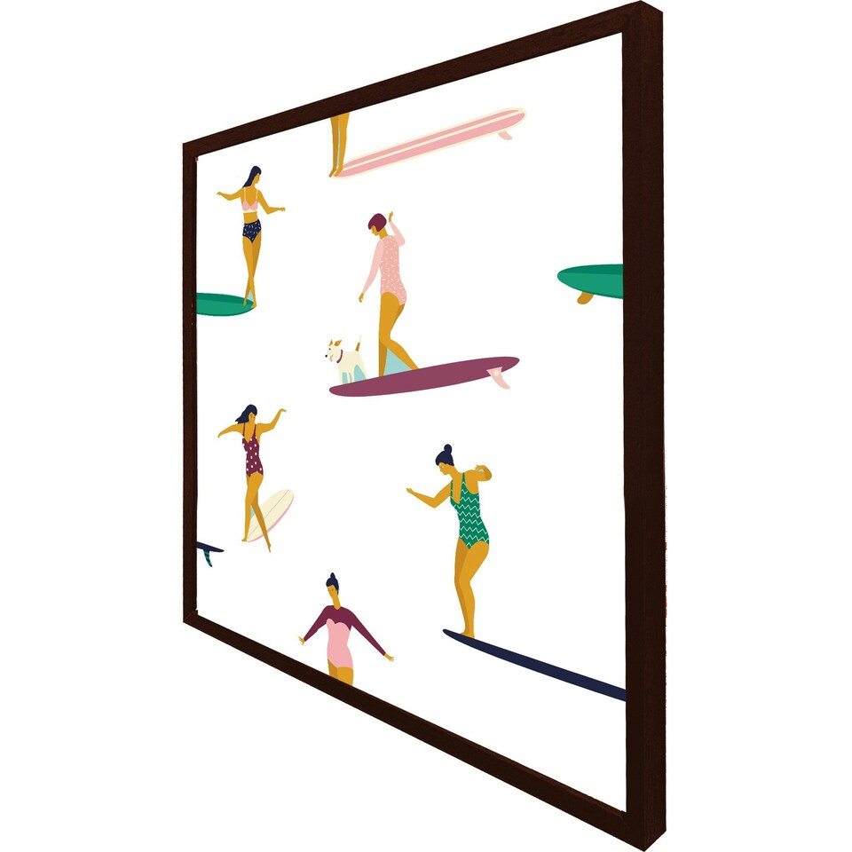 image 1 of Female surfers (Picture Frame) Brown | Oak | L