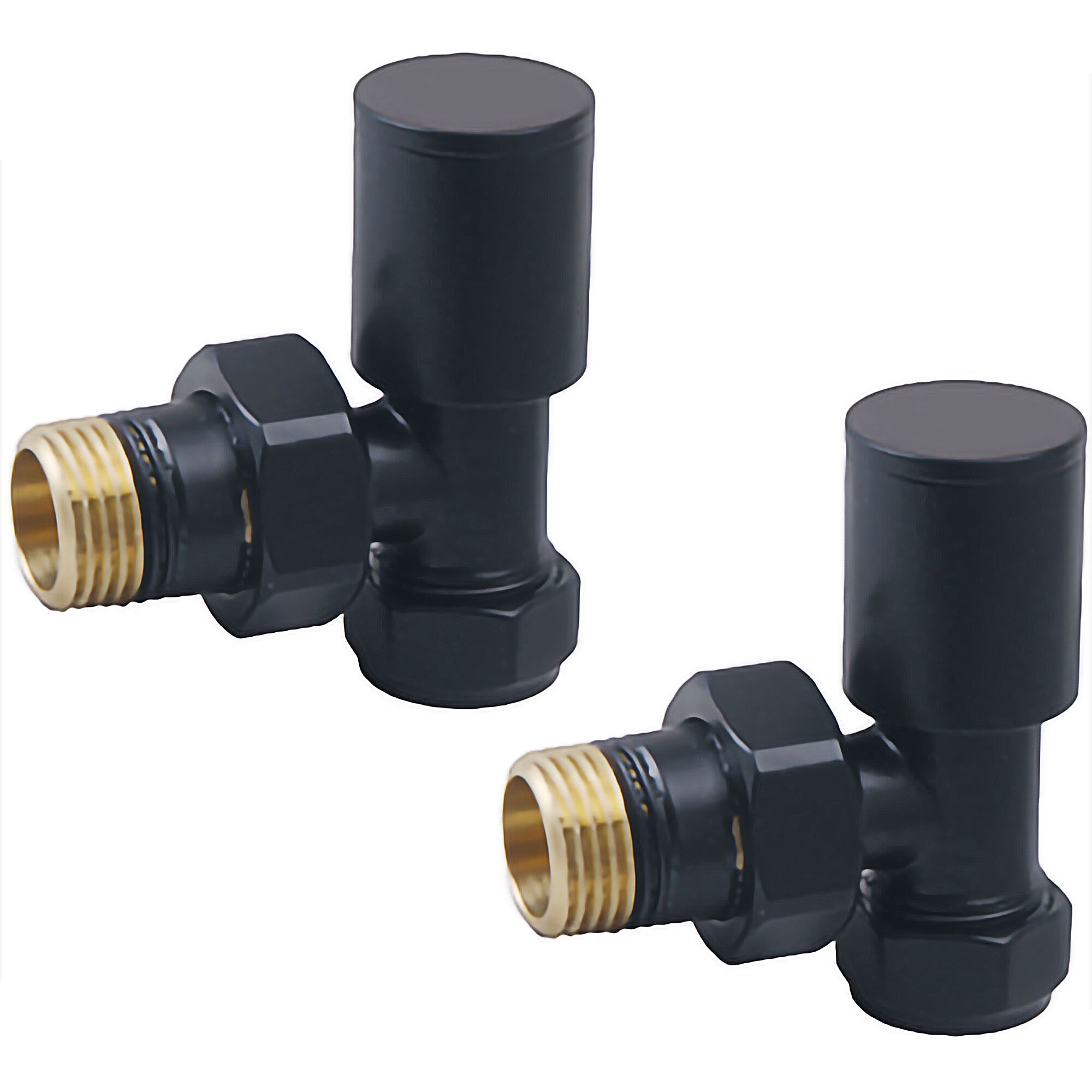 Balterley Modern Angled Radiator Valves in Black