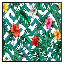 Tropical leaves & geometrics (Picutre Frame) Black | L