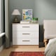 image 2 of Trent 3 Drawer Chest of Drawers in White Matt & Bardolino Oak (Ready Assembled) | White | White Matt & Bardolino Oak