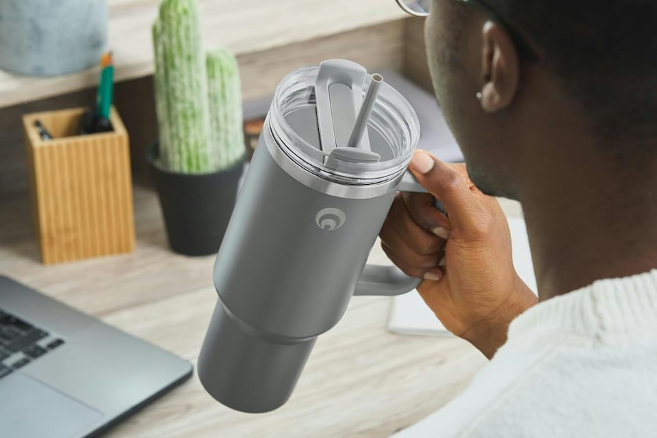 image 1 of Restore Roomy Stainless Steel XL Hydration Mug 1L Lilac 2 Pack