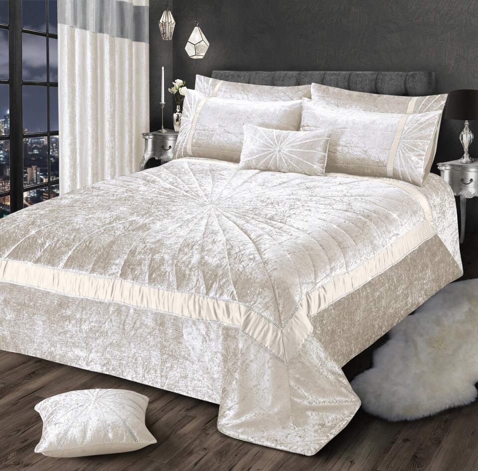 image 1 of Intimates Starburst Crushed Velvet Diamante Bedspread