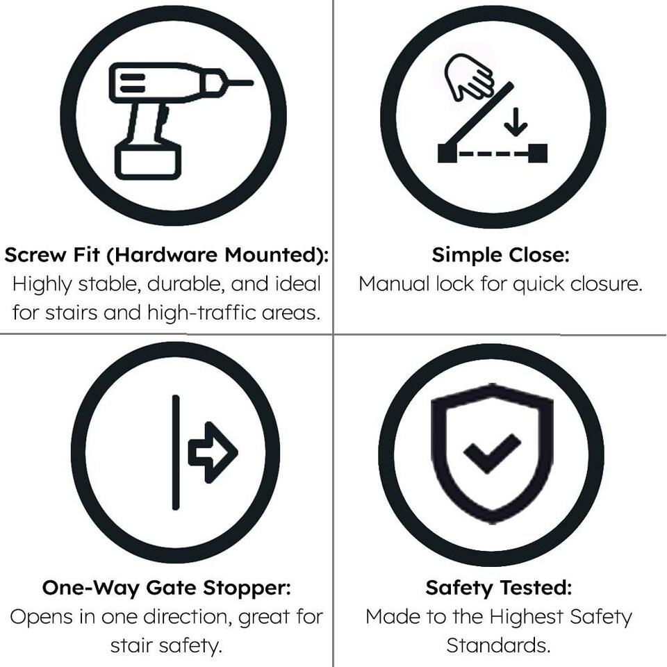 image 1 of Safetots Top of The Stairs Screw Fitted Stair Gate, Azure Blue Wooden, 63.5cm - 105.5cm, Wood Baby Gate, Safety Gate | Blue | 1