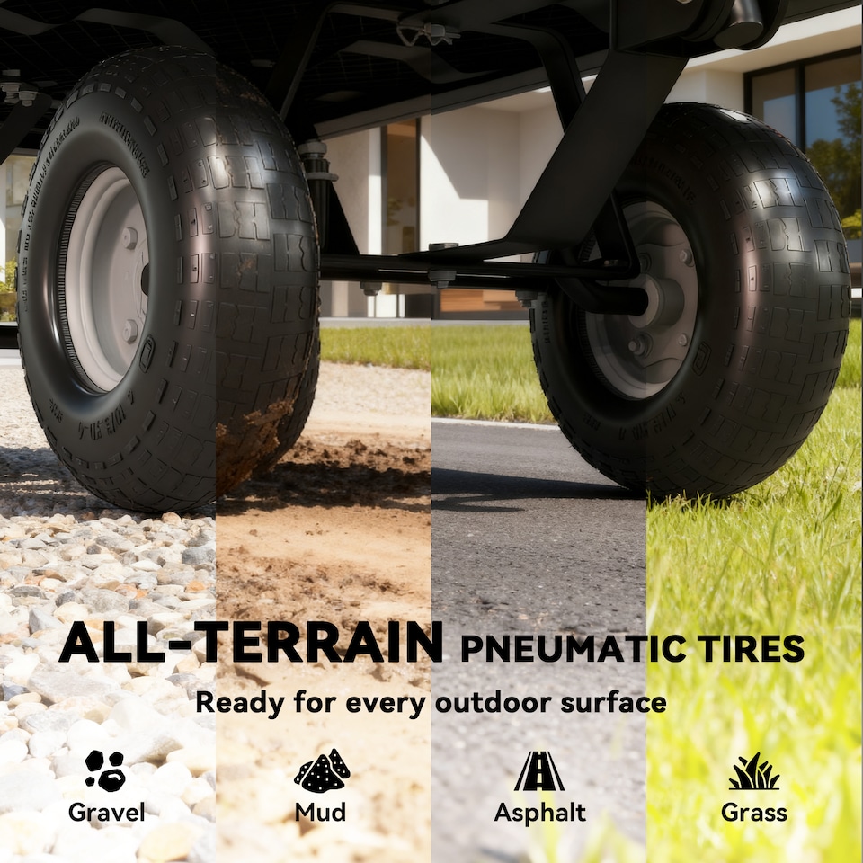 image 1 of Outsunny Garden Trolley Cart, Heavy Duty Festival Trolley with Removable Liner, Quick-Release Sides