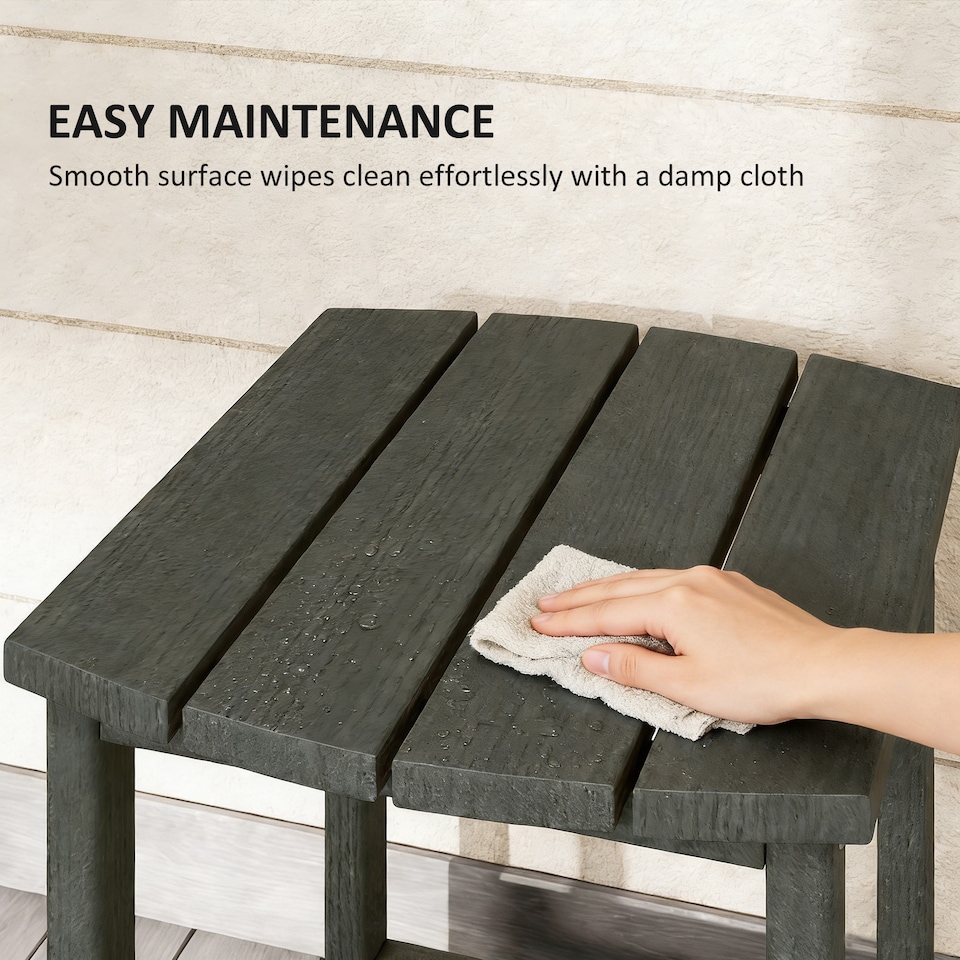 image 1 of Outsunny Outdoor Side Table, Adirondack Side Table, Indoor Outdoor, Grey | Grey