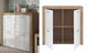 image 2 of Compact Storage Sideboard 4 Door Cabinet Cupboard White Gloss Oak Effect Balder