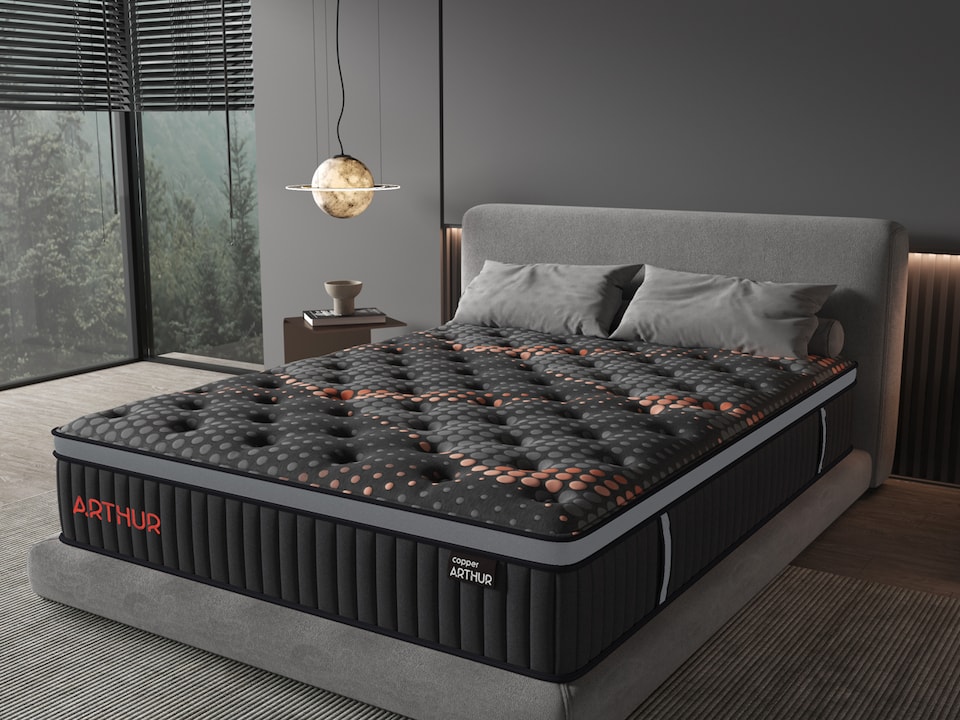 image 1 of Arthur Sleep Copper Arthur 2000 Hybrid Memory Mattress - Medium Firm - Extra Deep - King | Black | King