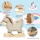 image 4 of HOMCOM Kids Rocking Horse, Children Plush Ride On Donkey Animal Rocker with Sound, Wood Base Seat, Safety Belt, Baby Toy Rocker for Toddler 18 - 36 Months, Grey