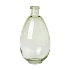 BHS Recycled Tall Glass Vase, Green