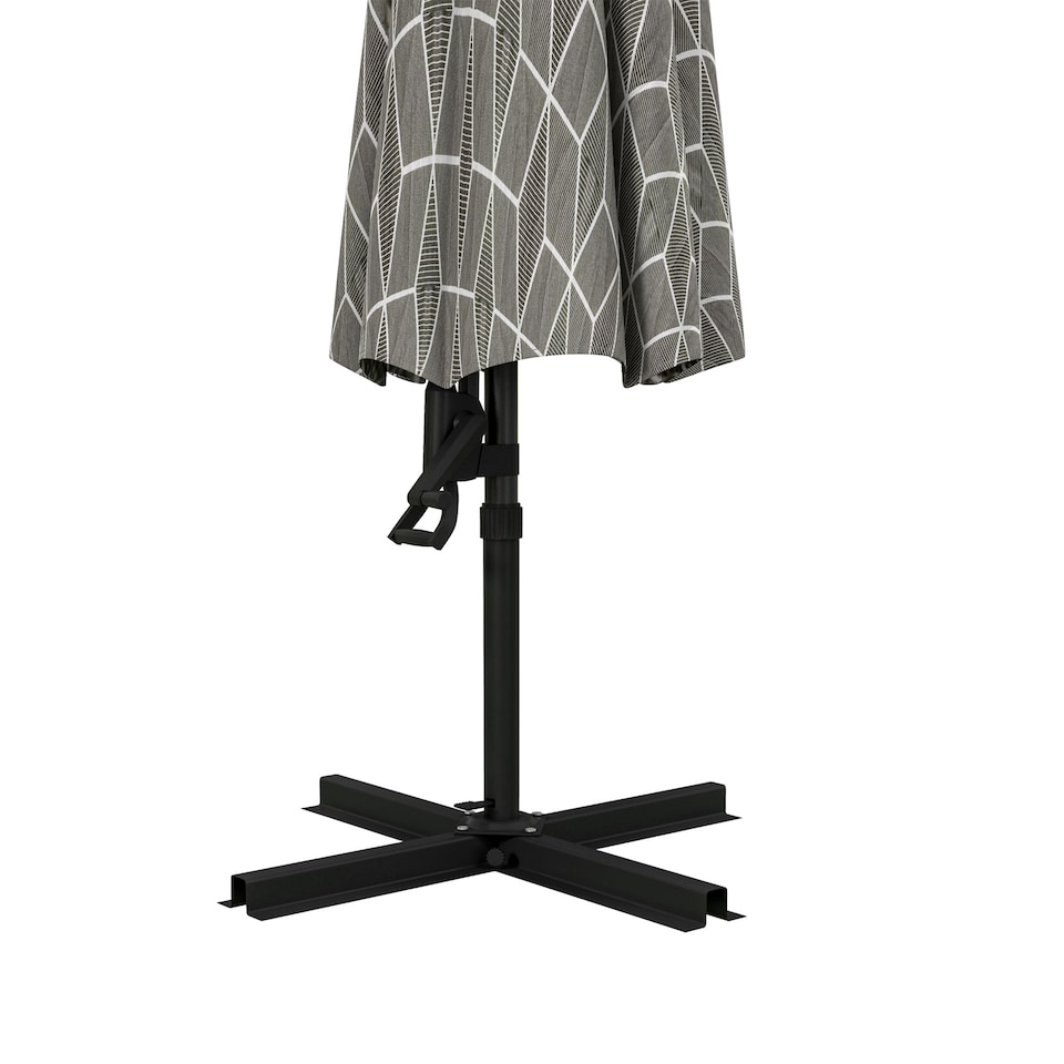 image 1 of Outsunny 3m Convertible Cantilever Parasol and Centrepost Garden Parasol with Cross Base, 360 Rotation Banana Parasol with Crank Handle and 8 Ribs, Hanging Patio Umbrella, Black and White