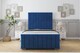 image 1 of Sloomy California Navy Plush Bed Frame With 50" Upholstered Headboard 4' Small Double