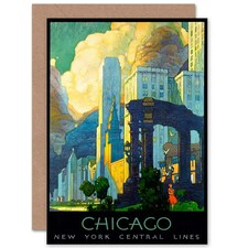 Travel Chicago Illinois USA Cityscape Goodbye Card