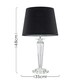 image 2 of ValueLights Davenport Clear Table Lamp with Medium Black Tapered Shade and LED Bulb