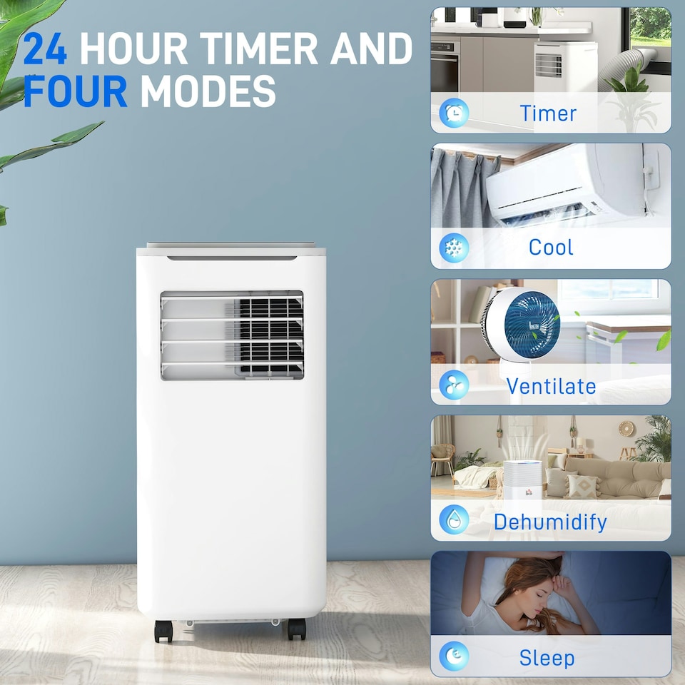 image 1 of HOMCOM 9000 BTU Portable Air Conditioner Unit with WiFi Smart App, 20m²