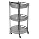 image 2 of Living and Home 3-Tier Multifunction Floor-standing Plastic Round Storage Cart Organizer Rack Black | One Size