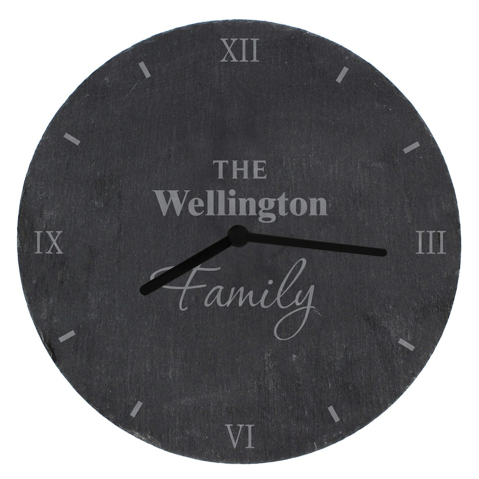 image 1 of Personalised Family Slate Clock