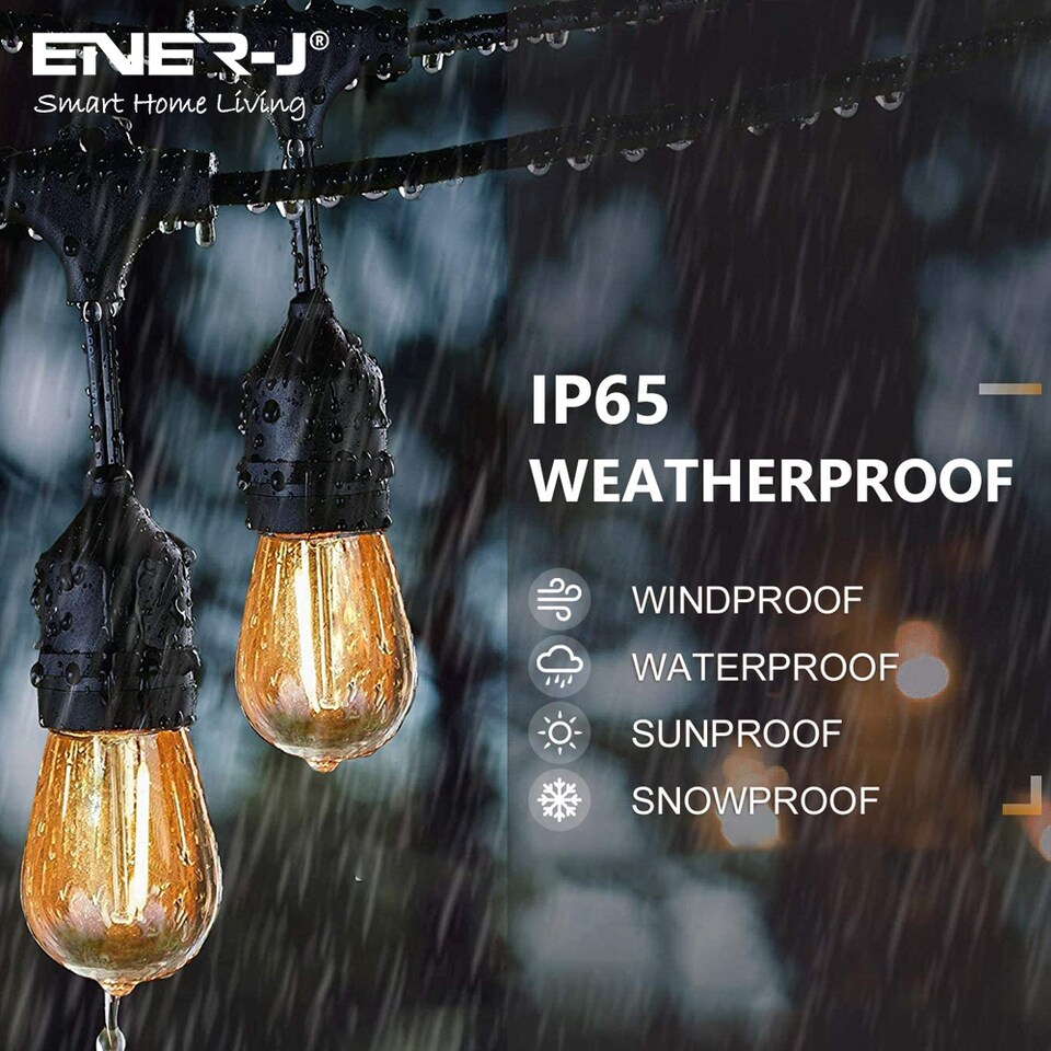 image 1 of Ener-J Spare LED Filament Bulbs for T471 String Light Kit 1W S14 Clear Pack of 5