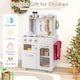 image 3 of COSTWAY Kids Kitchen Set Wooden Pretend Play Kitchen with Stoves & Sink-White