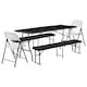 image 1 of Harbour Housewares Folding Camping Picnic Table, Bench & Chair Set - 180cm (6ft) - Black | Black | Black