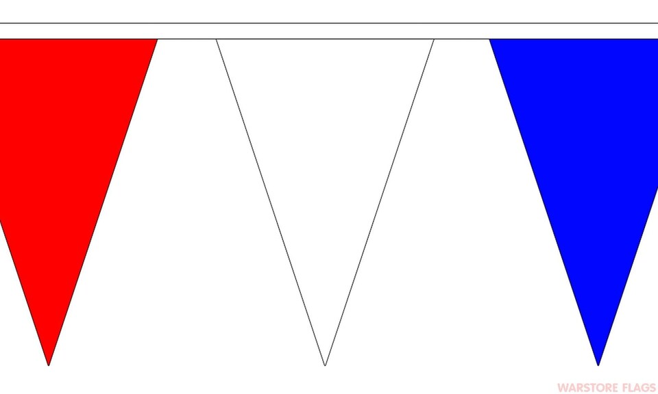 image 1 of Red Blue White Bunting 40m - 80 Flags Pennant | Multi