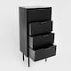 image 5 of OHS 4 Drawer Modern Ribbed Office Side Bedroom Nightstand Bedside Table - Black