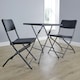 image 5 of Black Trestle Table and Chairs Set Folding Furniture for Indoor & Outdoor Events