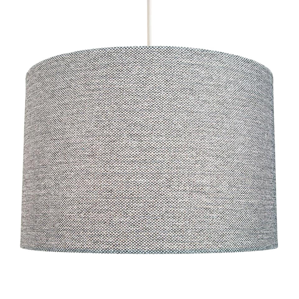 image 1 of Modern and Sleek 30cm Width Light Grey Linen Fabric Drum Lamp Shade 60w Maximum | Grey | Grey | 1