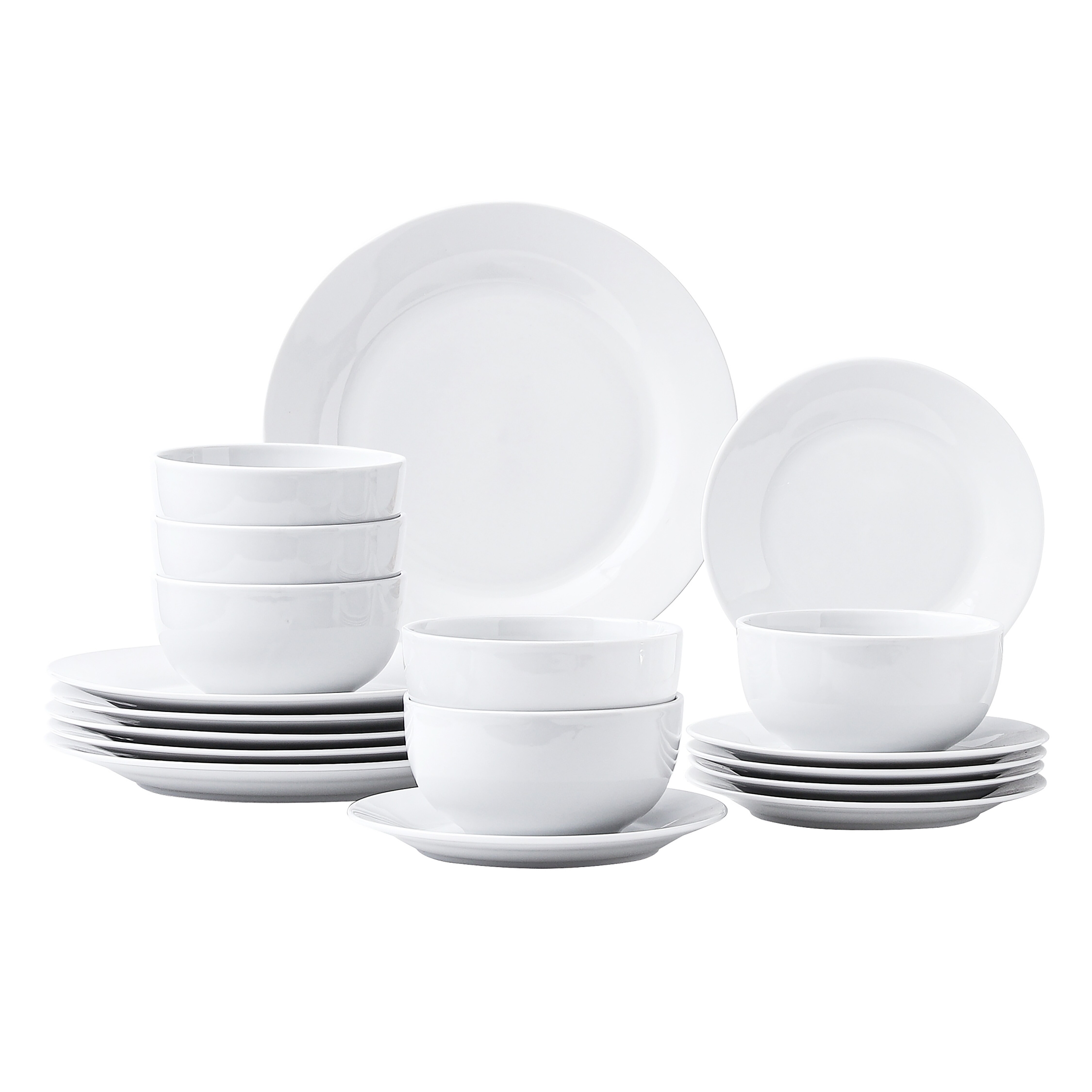 simpa Timeless White Porcelain Dinner Set | Size: 18 Pack