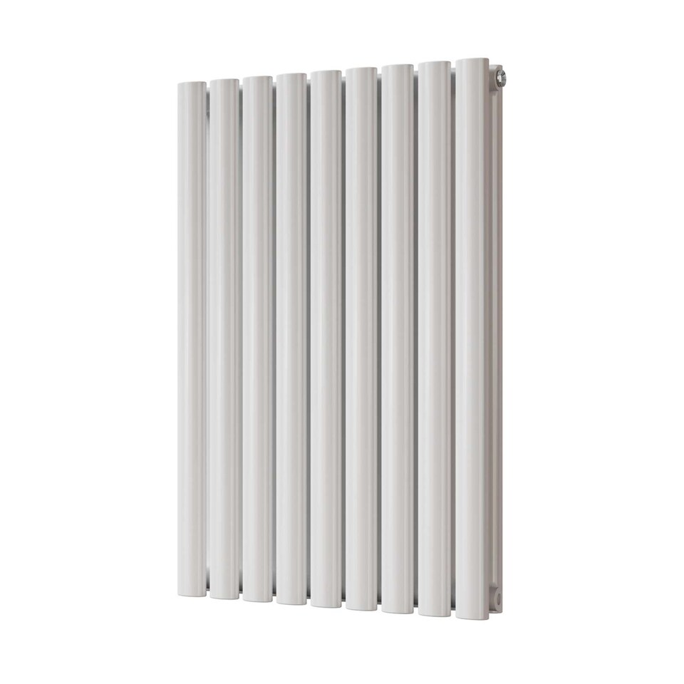 image 1 of Omeara Designer Double Panel Heated Bathroom Radiator - White - (H) 800mm x (W) 522mm