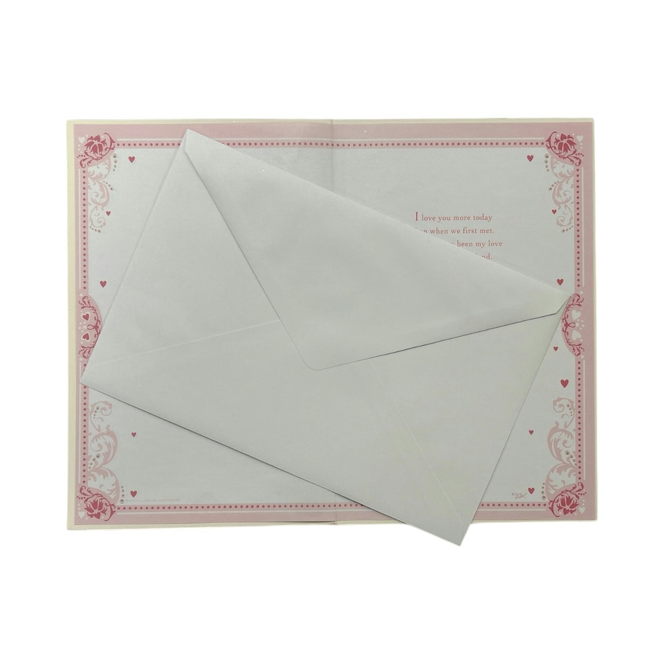 image 1 of With Love On Our Silver Anniversary Pink Heart Design Card