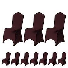 Chair Cover Spandex Polyester Stretch Fabric Dining Slipcovers - 10pcs