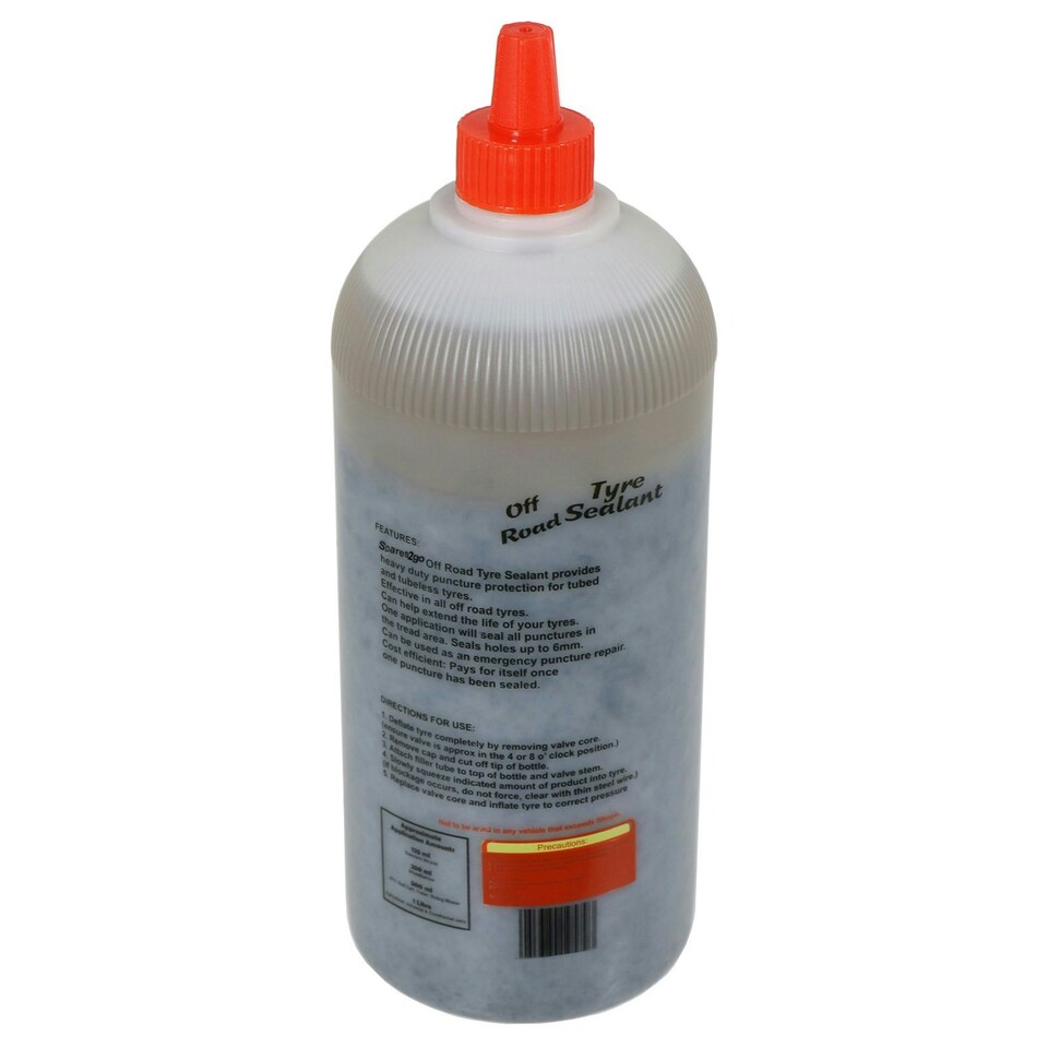 image 1 of SPARES2GO Tyre Sealant Off Road Puncture Wheelbarrow Mower Wheel Inner Tube Tubeless (1L Bottle)