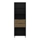 image 3 of Madrid Bookcase - L38.5 x W60 x H179.5 cm - Black/Acacia Effect Black