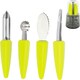 image 4 of CALITEK 4 Piece Fruit Tool Set Stainless Steel Blades Dishwasher Safe Yellow