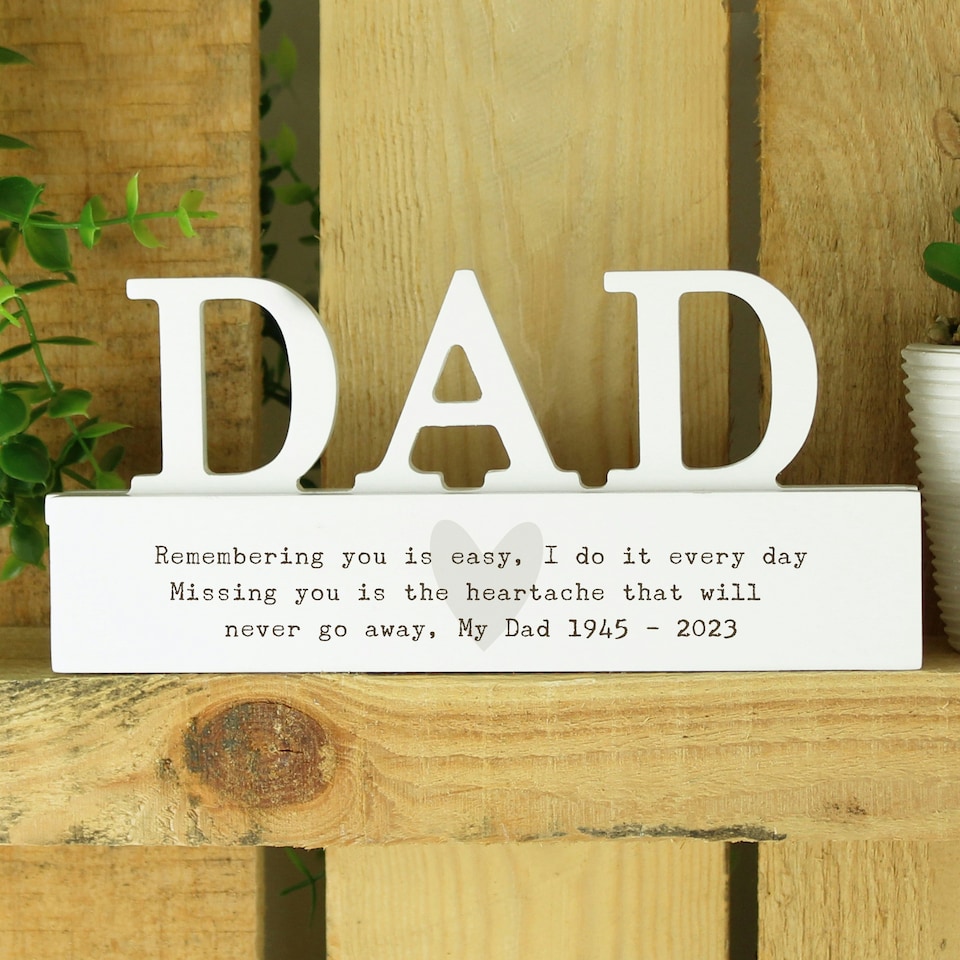 image 1 of Personalised Free Text Heart Wooden Dad Ornament