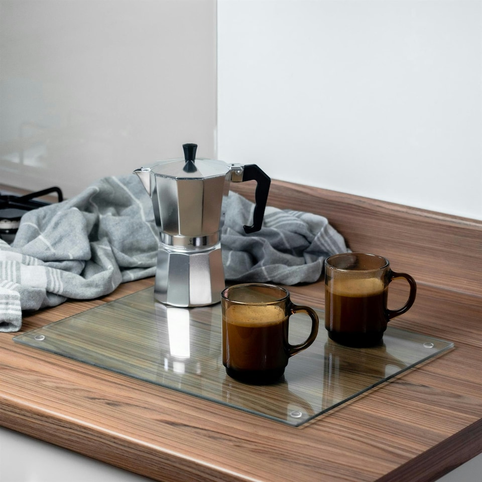 image 1 of Harbour Housewares Glass Kitchen Chopping Board - 40 x 30cm - Clear - Cutting Board Worktop Saver Worksurface Protector Glass Chopping Board Clear