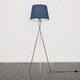 image 4 of ValueLights Camden Chrome Tripod Floor Lamp Navy Taper Shade & Bulb | Blue