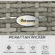 image 3 of Outsunny 6Pcs Rattan Sofa Set Coffee Table Footstool Outdoor w/ Cushion