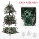 image 7 of HOMCOM 5ft Artificial Prelit Christmas Tree with Warm White LED Lights and 486 Tips, Metal Stand, Xmas Tree with Purple Ornaments for Home Office Holiday