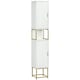 image 6 of kleankin Freestanding Bathroom Cabinet Linen Towel w/ Adjustable Shelf, 2 Doors