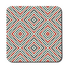 Repeated squares and rhombuses ornamental abstract Tribal motif (Coaster)