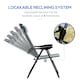 image 4 of Outsunny Set of 2 Metal Portable Folding Recliner with Adjustable Grey