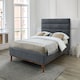 image 1 of 4ft6 Double Dark Grey Soft Velvet Fabric Upholstered Bed Frame Bedstead